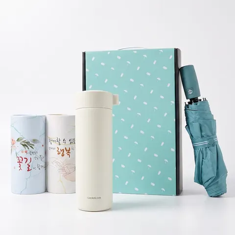 락앤락 마일드 노브 400ml 텀블러 + 3단 우양산 + 차량용 티슈 2개