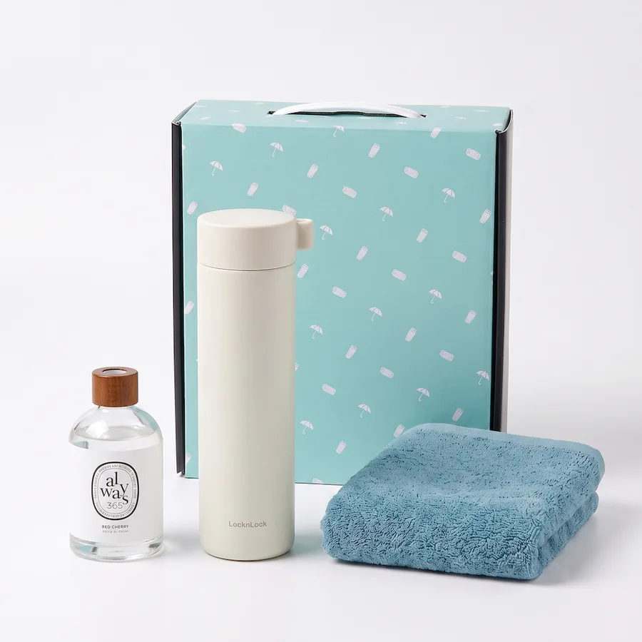 락앤락 마일드 노브 400ml 텀블러 + 송월 타월 150g + 디퓨저 200ml