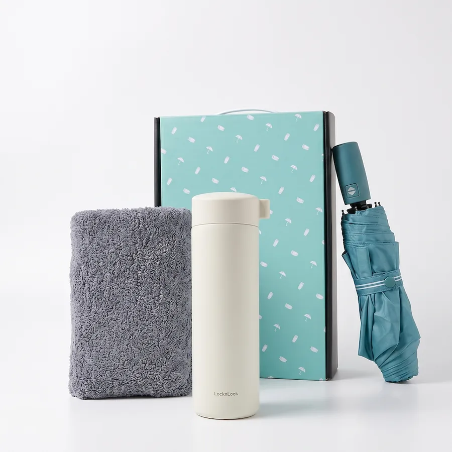 락앤락 마일드 노브 400ml 텀블러 + 3단 우양산 + 송월 40수 타월 160g