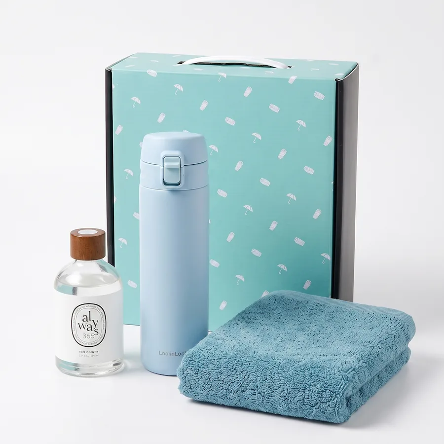 락앤락 마일드 원터치 500ml 텀블러 + 송월 타월 150g + 디퓨저 200ml