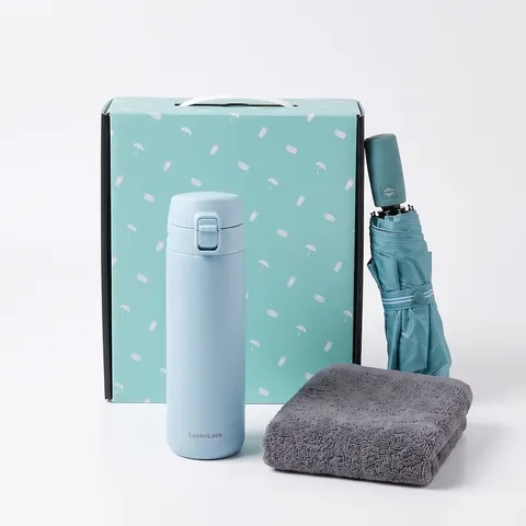 락앤락 마일드 원터치 500ml 텀블러 + 3단 우양산 + 송월 40수 타월 160g