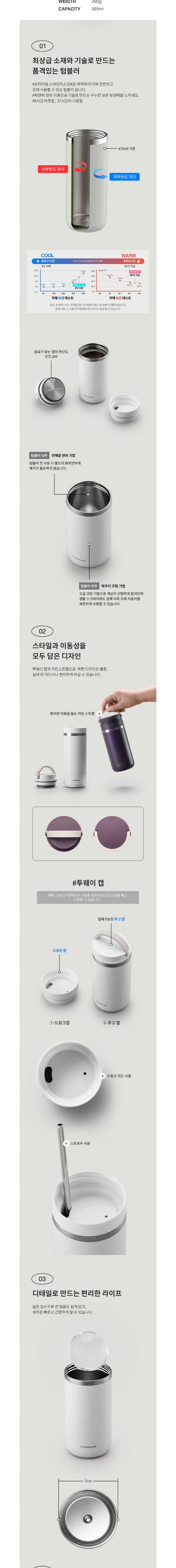 락앤락 뉴 메트로 투웨이 355ml 텀블러 + 송월 타월 150g + 디퓨저 200ml 상세