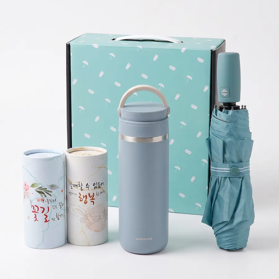 락앤락 뉴 메트로 투웨이 475ml 텀블러 + 3단 우양산 + 차량용 티슈 2개