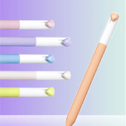 보이 더블볼 투톤 하트 젤펜