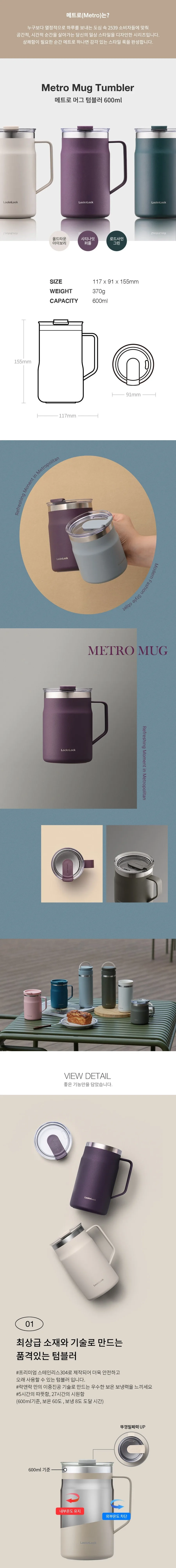 락앤락 뉴 메트로 머그 600ml 상세