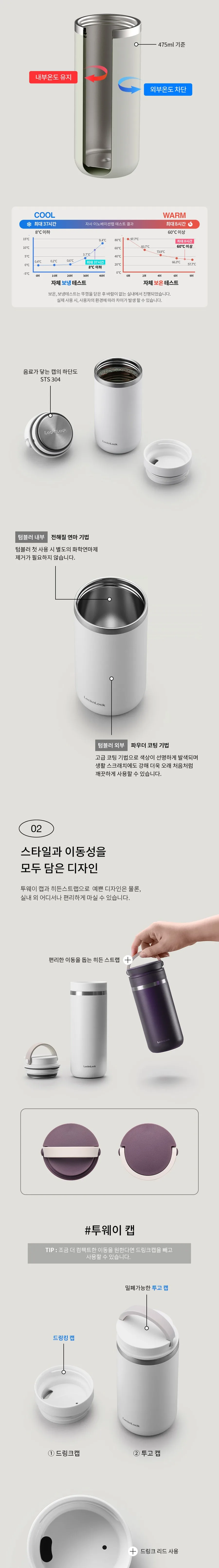락앤락 뉴 메트로 투웨이 텀블러 475ml 상세
